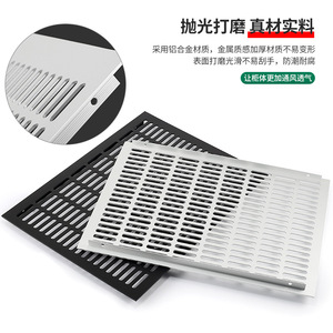 Rejilla de ventilación de aleación de aluminio, malla negra para puerta de armario, cocina, armario para zapatos, ventilación, disipación de calor - Product Image 5