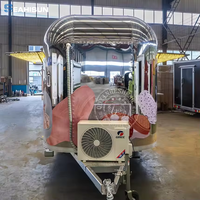 Camion de restauration mobile en acier inoxydable 304 avec cuisine complète pour la vente de hot-dogs, snacks, chips, café et crème glacée, remorque pour la vente de burgers
