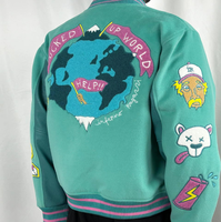 Streetwear Logo personnalisé Veste de baseball graphique hip-hop pour homme Veste de baseball de haute qualité avec broderie appliquée pour femmes