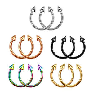 <span class=keywords><strong>Anneau</strong></span> en forme de fer à cheval circulaire en acier chirurgical 316L - Bijoux de <span class=keywords><strong>piercing</strong></span> pour le nez, le septum, la lèvre, la sourcil, le cartilage de l'<span class=keywords><strong>oreille</strong></span> - Product Image 3