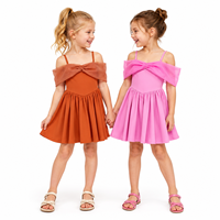 Vestido de niña de nailon y elastano certificado por CPC y CPSIA, venta al por mayor, tela para yoga infantil, conjunto de tenis, falda circular de boutique