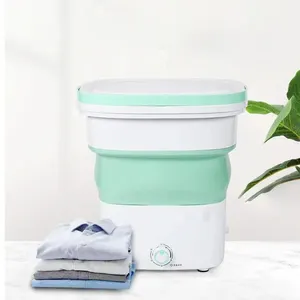 소형 자동 휴대용 초음파 터빈 세탁기 접이식 접이식 단일 배럴 세탁기 캠핑 미니 세탁기
