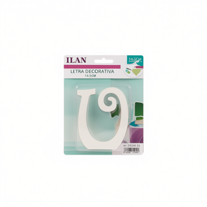 Lettera Decorativa U di Ilan 14,5 Cm Bianca, Arte da Parete per Arredamento Casa - Product Image 1