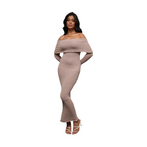 <span class=keywords><strong>Abito</strong></span> da spiaggia Marissa a maniche lunghe con maniche lunghe a maniche lunghe <span class=keywords><strong>in</strong></span> <span class=keywords><strong>maglia</strong></span> a costine da spiaggia - Product Image 5