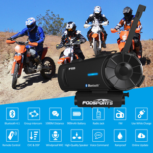 2 pièces Fodsports Fx8 8 Riders Casque de <span class=keywords><strong>moto</strong></span> Bluetooth Casque audio Haut-parleurs Prise en charge des appels mains libres - Product Image 5
