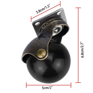Rodas de placa vintage para serviço pesado com capacidade de 360LBS 2 polegadas - Product Image 5