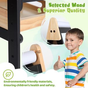Caballete de Madera Plegable, <span class=keywords><strong>Pizarra</strong></span> Magnética Negra, Ajustable, de Doble Cara, para Niños, con Bandeja de Madera y Rollo de Papel - Product Image 5