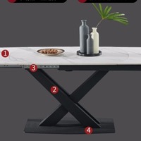 Table à manger rectangulaire pliable extensible en métal style nordique moderne pour salon