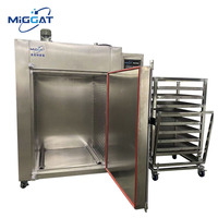 Four de séchage industriel à air chaud forcé en acier inoxydable sur mesure et chariot, armoire de cuisson OEM pour le durcissement du caoutchouc et du silicone, et le revêtement de peinture
