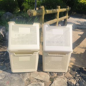 Waterstar Home Storage <b>Basket</b> 39.5x29.5x36cm Plastic <b>Stackable</b> Rectangle Neatening Box For Kitchen Toy Clothes - Product Image 2