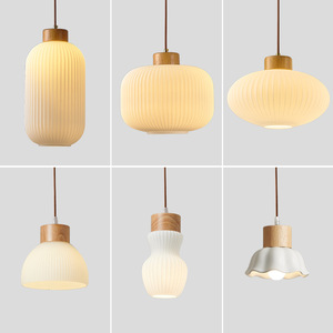 Lustre de restaurant japonais de style zen ancien, <span class=keywords><strong>lampe</strong></span> de <span class=keywords><strong>chevet</strong></span> en verre avec <span class=keywords><strong>suspension</strong></span> LED pour les chambres tatami et les hôtels - Product Image 4