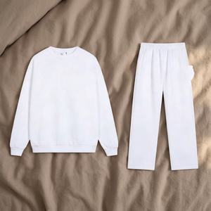 Ensemble de sport d'automne pour homme et femme Alolab en coton pur, taille élastique, imprimé uni, écologique, avec logo personnalisé - Product Image 3