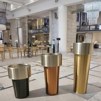 Pots de plantes modernes d'extérieur en acier inoxydable, grands pots de fleurs, vases de sol pour l'entrée, la décoration intérieure, le jardin, le mariage et les hôtels