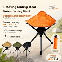 Tabouret pliant pivotant, chaise de camping d'extérieur, mobilier d'extérieur, trépied triangulaire portable et pliable, stable pour la randonnée, la pêche, le pique-nique