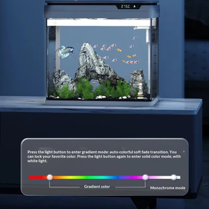 Compact rechthoekig energiebesparend aquarium Meervoudige filtratie Levendige verlichting HD-glas Real-time temperatuurregeling, voor werk - Product Image 2