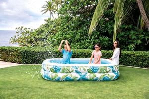 Piscina Inflable de PVC con Estampado Tropical MAKE WAVES, Duradera, Ligera, Portátil, Rectangular, para Niños y Adultos - Product Image 3