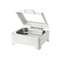 Peralatan Dapur Komersial Listrik 6L Pemanas Makanan Chafing Dish Stainless Steel Putih Tahan Lama 400W