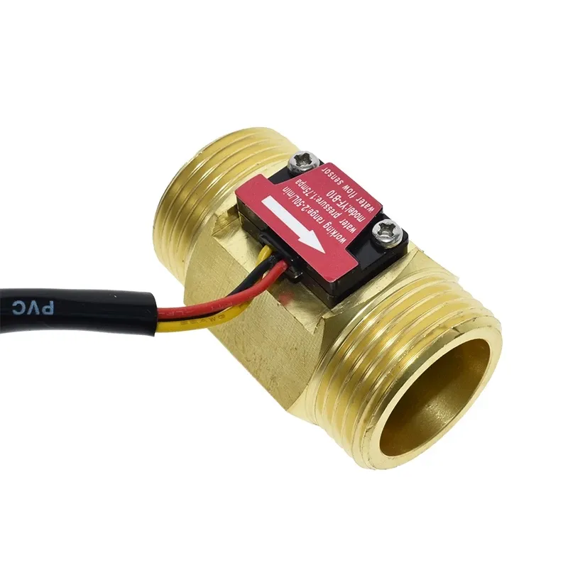 Sensor de fluxo de água, medidor de fluxo de água em latão dn25 medidor de fluxo de água turbina industrial sensor de fluxo de água de 1 polegada