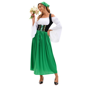 Vestido Dirndl de Oktoberfest Yi Xiaoyi para Mujer Adulta, Falda Larga, Disfraz para Fiesta, Rojo, Verde, Azul - Product Image 5
