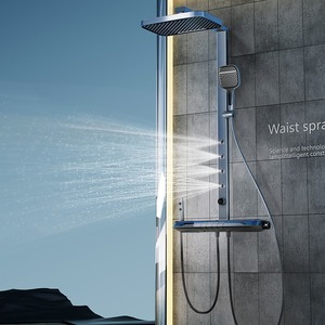Ensemble de <span class=keywords><strong>douche</strong></span> thermostatique mural en laiton à faible teneur en plomb CE EN1111, <span class=keywords><strong>douche</strong></span> domestique anti-brûlure et économie d'eau, garantie de 5 ans en gros - Product Image 2