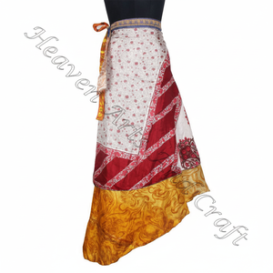 กระโปรงห่อส่าหรีวินเทจใหม่กระโปรงผ้าไหมอินเดีย2ชั้น2ชั้นวินเทจย้อนยุค - Product Image 1