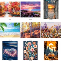 Custom Small Size 6 Stuks Mini Diamant Painting Kit Bloem Canvas Mozaïek Kunst Gedrukt Ontwerp Voor Kinderen