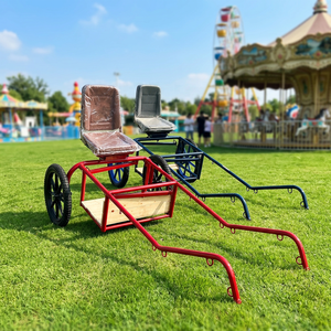 Chariot de poney contemporain haut de gamme pour marathon, avec cadre en acier Q235B et sièges en cuir souple pour 1 à 2 personnes - Product Image 1