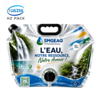 Pochette de camping personnalisée imprimée pour l'extérieur, 1L-12L, sans BPA, portable, pliable, réutilisable, pour randonnée, eau minérale, bière, avec valve anti-fuite