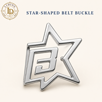 Boucle de ceinture étoile en alliage de zinc poli miroir avec lettre B pour homme, idéale pour jeans, streetwear décontracté, vente en gros, OEM