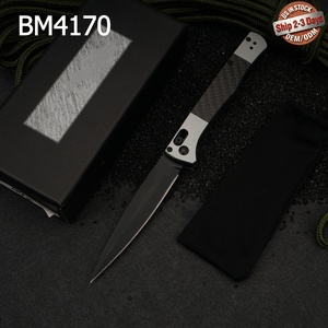 มีดพับ BM4710 ทำจากอะลูมิเนียมสำหรับอากาศยานและสแตนเลส, มีดพกแบบใบมีดตั้งตรงพร้อมปุ่มล็อค, สำหรับใช้งานกลางแจ้งระดับอุตสาหกรรม ODM - Product Image 1