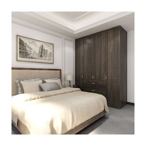 Ensemble de chambre à coucher avec armoire en mélamine d'angle YALIG - Product Image 2