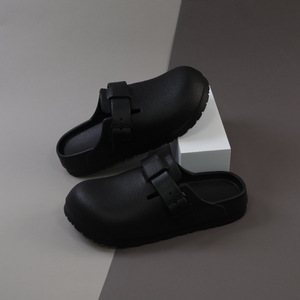 Sabots Birkenstock pour hommes, bout fermé, kaki, marron, noir, blanc, fermeture à bande, épaisseur moyenne, sandales antidérapantes pour l'extérieur - Product Image 4