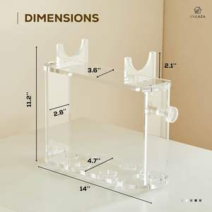 Soporte acrílico para almacenamiento de herramientas para el cabello <span class=keywords><strong>Airwrap</strong></span> Styler accesorios <span class=keywords><strong>7</strong></span> en 1 soporte organizador de encimera estante transparente para secador de pelo - Product Image 5