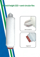 Nouveaux éléments filtrants de précision de qualité alimentaire 20 pouces 0,2 micron, cartouche de membrane plissée PP à filtration absolue, remplacement 1 an