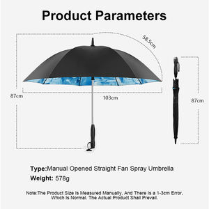 Paraguas de Golf Recto con Protección Solar, Manual, de Alta Calidad, Personalizado, Impermeable, con Ventilador Eléctrico y Logotipo - Product Image 2