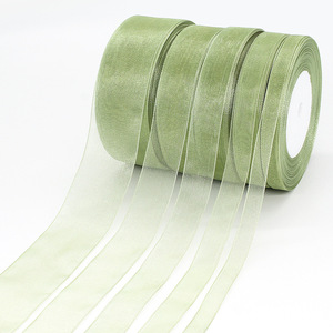 Sage Green Chiffon Ribbon Spool 1 Cm 45 M 1.5 Cm 45 M 2 Cm 45 M 2.5 Cm 45 M 3.8 Cm 45 M For Gift Decoration Packaging - Product Image 3