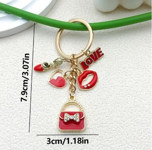 Goutte d'huile <span class=keywords><strong>Rouge</strong></span> Saint Valentin Bâton Magique amour Rose Fleur de Cerisier Porte-clés Créatif Internet <span class=keywords><strong>Rouge</strong></span> Pendentif Mignon - Product Image 2