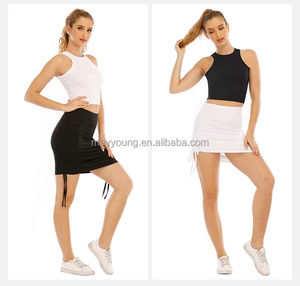 فستان تنس عالي الخصر للنساء لياقة بدنية Skort مع جيوب للكبار ملابس رياضية للنساء - Product Image 6