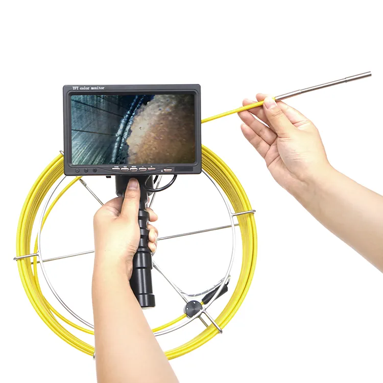 Jiutai 듀얼 렌즈 7 인치 HD LCD 휴대용 파이프 비디오 내시경 산업 검사 내시경 푸시 카메라