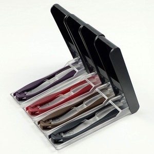 Lunettes de lecture de presbytie en plastique minces portables en rouge et marron avec étui pliant les lunettes des personnes âgées - Product Image 1