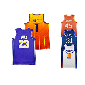 Venta al por Mayor de Camisetas de Baloncesto Americanas Cosidas 2026, Camiseta de Baloncesto con Números 0 Tatum, 5 Edwards, 7 Durant, 12 Morant, 30 Curry, 23 James - Product Image 6