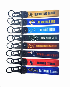 Toptan Rugby futbol kordon anahtarlık bilek kayışı terylen Polyester Detroit Lions New York anahtarlık ayı desen baskı - Product Image 3