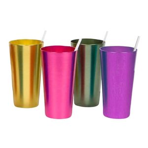 Bicchieri Impilabili in Alluminio da 12OZ e 16OZ, Oro e Rosso, per Birra e Bevande, Tumbler Colorati per Russia, Krusovice, <span class=keywords><strong>Peroni</strong></span>, Old Pulteney - Product Image 3