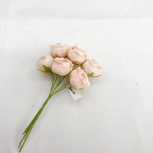 High品質6個のシルク人工花ローズヘッド人工花ローズヘッド人工バラ