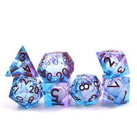 Set Dadu Inti Cairan Resin Kustom Rpg Dadu Resin Tepi Tajam Terlaris