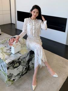 <span class=keywords><strong>กระโปรง</strong></span><span class=keywords><strong>ยาว</strong></span>ทรง<span class=keywords><strong>หางปลา</strong></span>สีขาวหรูหรา AELESEEN 2025 แต่งลูกไม้ลายเสือดาวปักลายดอกไม้ ดีไซน์เข้ารูปสวยสง่าสำหรับงานปาร์ตี้ - Product Image 6