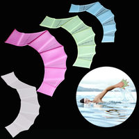 Guantes de natación con aletas de silicona para dedos, para hombres, mujeres y niños, equipo profesional de entrenamiento de natación, mejora la técnica