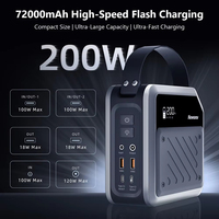 Station d'alimentation portable NEWSMY P72 268W 270Wh/72000mAh avec projecteur 2*100W, 5 sorties USB-C PD, ABS ignifuge