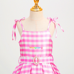 Enfants 1950s rose Plaid Tartan robe pour filles rose robe à carreaux avec Plaid cheveux arc film TV Cosplay Costume tenue - Product Image 6