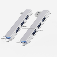 Mini concentrateur USB3.0 4 ports Station d'accueil en aluminium à grande vitesse Plug and Play USBC HUB Type-C pour accessoires informatiques
